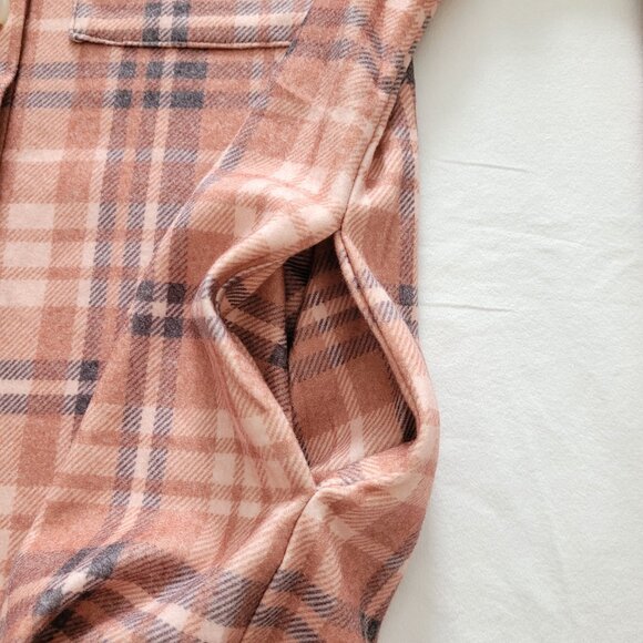 Plaid Shacket Flannel Button Down Womans Small Salty Wave Grunge Academia - Picture 8 of 10